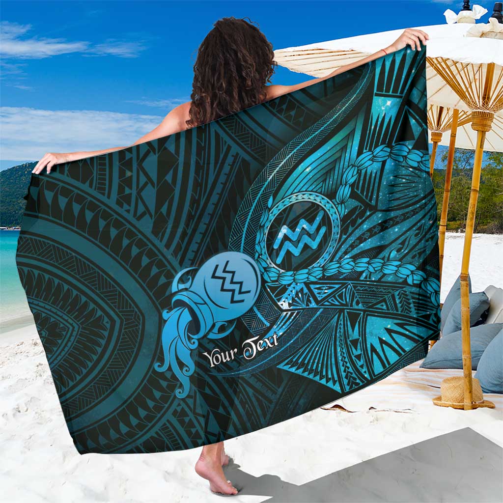 Personalised Polynesia Zodiac Aquarius Sarong Galaxy Polynesian Pattern Chest Tattoo Style