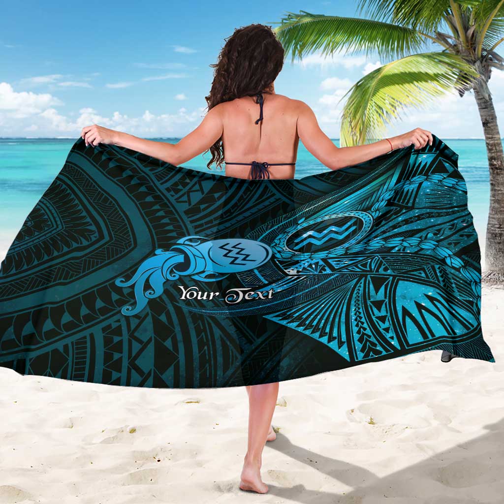 Personalised Polynesia Zodiac Aquarius Sarong Galaxy Polynesian Pattern Chest Tattoo Style