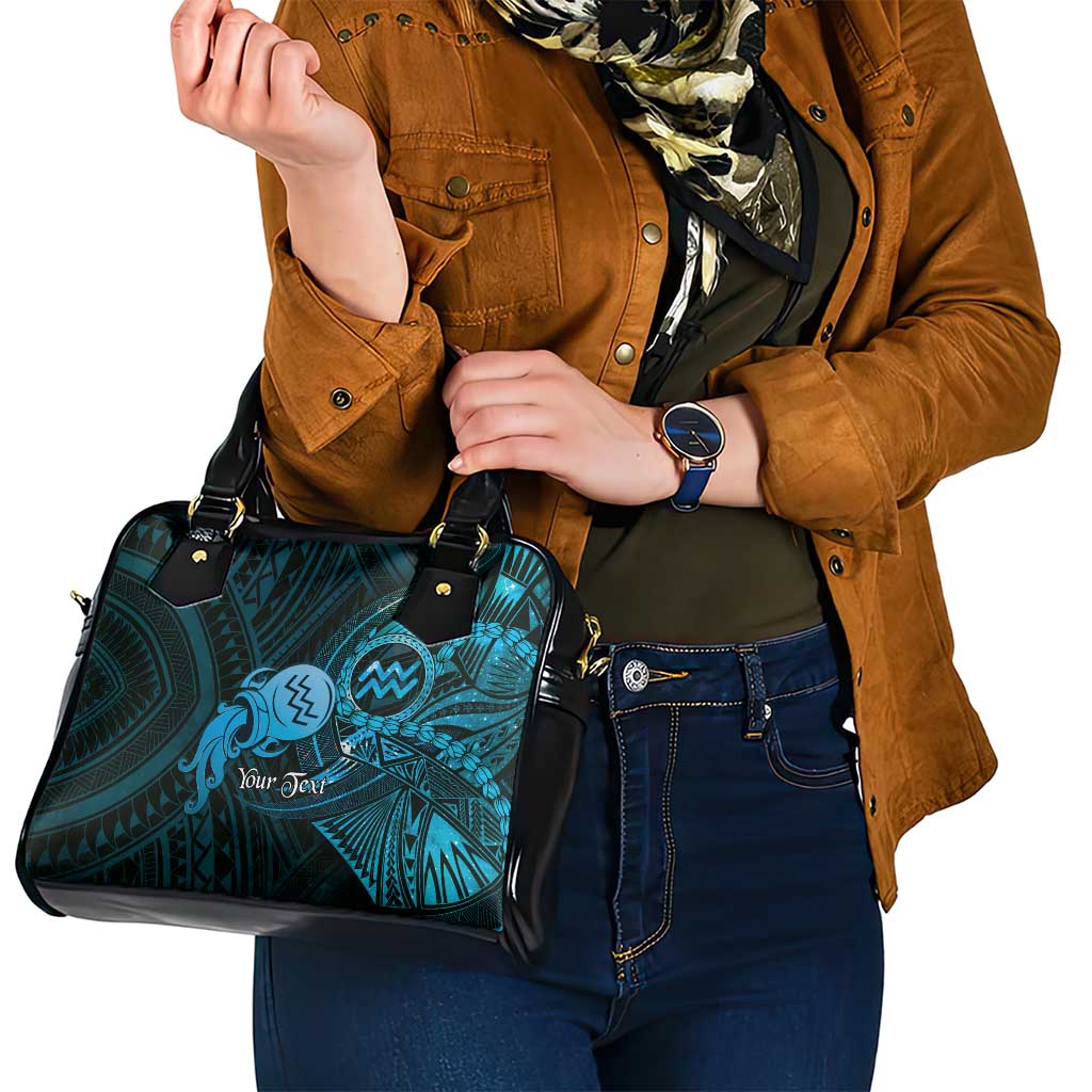 Personalised Polynesia Zodiac Aquarius Shoulder Handbag Galaxy Polynesian Pattern Chest Tattoo Style