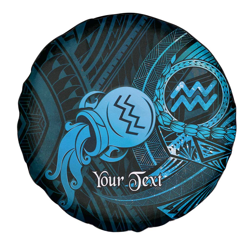 Personalised Polynesia Zodiac Aquarius Spare Tire Cover Galaxy Polynesian Pattern Chest Tattoo Style