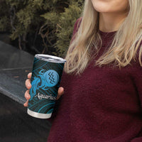 Personalised Polynesia Zodiac Aquarius Tumbler Cup Galaxy Polynesian Pattern Chest Tattoo Style