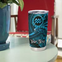 Personalised Polynesia Zodiac Aquarius Tumbler Cup Galaxy Polynesian Pattern Chest Tattoo Style