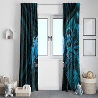 Personalised Polynesia Zodiac Aquarius Window Curtain Galaxy Polynesian Pattern Chest Tattoo Style
