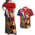 Hawaii And Tonga Couples Matching Off Shoulder Maxi Dress and Hawaiian Shirt Shark Tattoo With Tongan Coat Of Arms