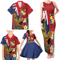 Hawaii And Tonga Family Matching Tank Maxi Dress and Hawaiian Shirt Shark Tattoo With Tongan Coat Of Arms LT14 - Polynesian Pride