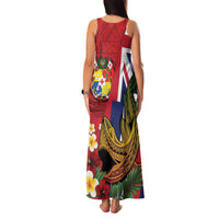 Hawaii And Tonga Family Matching Tank Maxi Dress and Hawaiian Shirt Shark Tattoo With Tongan Coat Of Arms LT14 - Polynesian Pride
