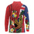 Hawaii And Tonga Long Sleeve Polo Shirt Shark Tattoo With Tongan Coat Of Arms
