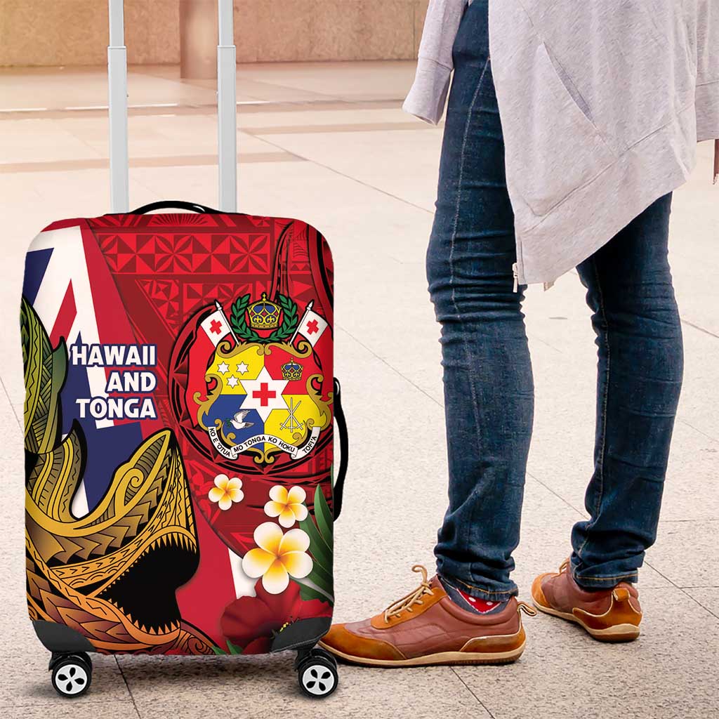 Hawaii And Tonga Luggage Cover Shark Tattoo With Tongan Coat Of Arms
