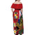 Hawaii And Tonga Off Shoulder Maxi Dress Shark Tattoo With Tongan Coat Of Arms