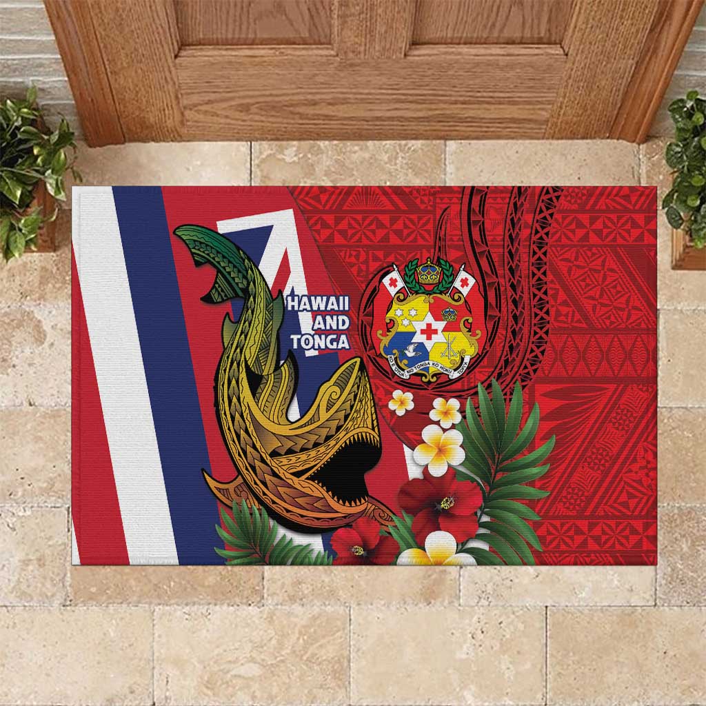 Hawaii And Tonga Rubber Doormat Shark Tattoo With Tongan Coat Of Arms