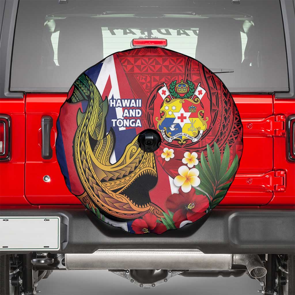 Hawaii And Tonga Spare Tire Cover Shark Tattoo With Tongan Coat Of Arms