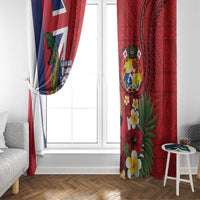 Hawaii And Tonga Window Curtain Shark Tattoo With Tongan Coat Of Arms