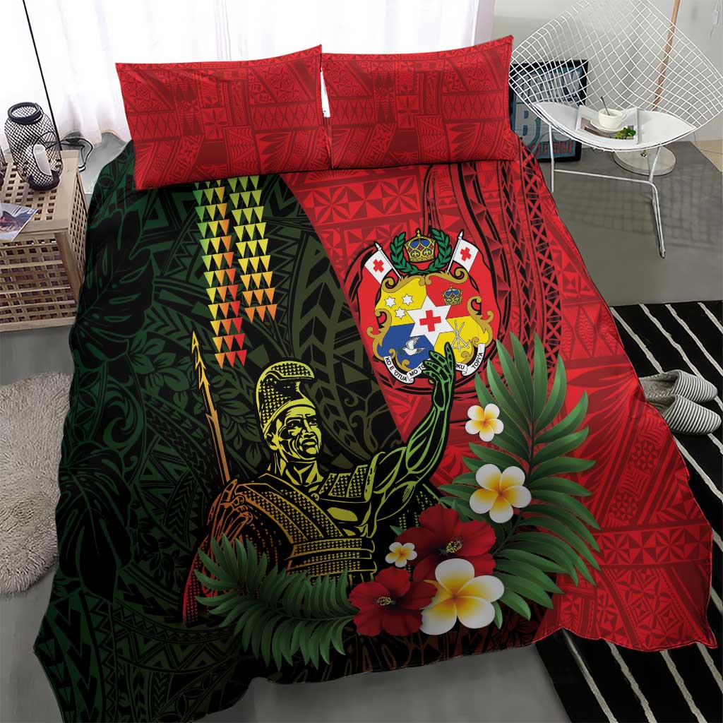 Hawaii And Tonga Bedding Set King Kamehameha Tribal Ngatu Pattern