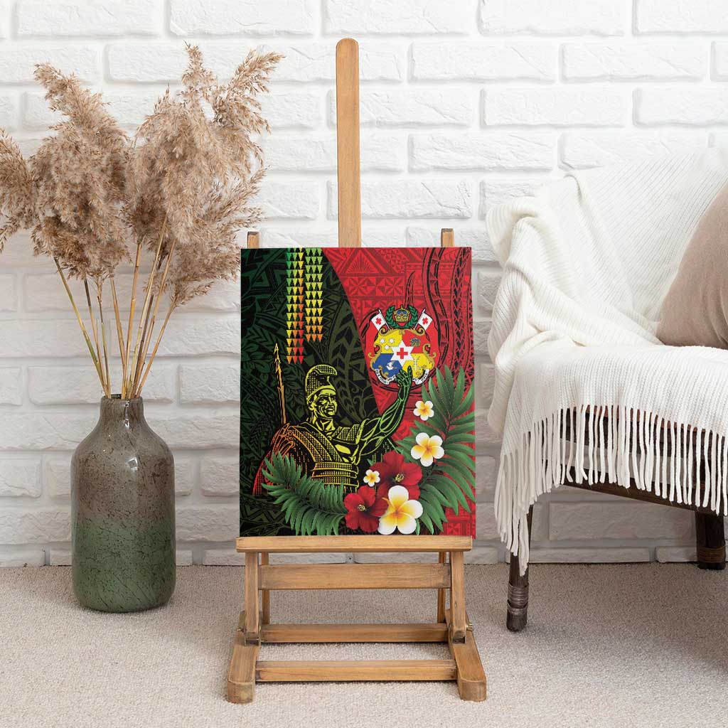 Hawaii And Tonga Canvas Wall Art King Kamehameha Tribal Ngatu Pattern
