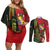 Hawaii And Tonga Couples Matching Off Shoulder Short Dress and Long Sleeve Button Shirt King Kamehameha Tribal Ngatu Pattern