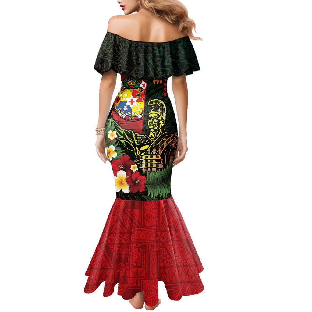 Hawaii And Tonga Family Matching Mermaid Dress and Hawaiian Shirt King Kamehameha Tribal Ngatu Pattern LT14 - Polynesian Pride