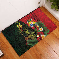 Hawaii And Tonga Rubber Doormat King Kamehameha Tribal Ngatu Pattern