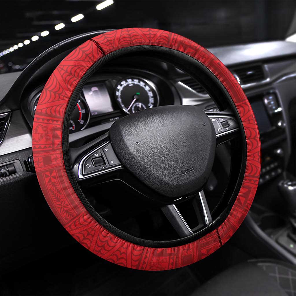 Hawaii And Tonga Steering Wheel Cover King Kamehameha Tribal Ngatu Pattern