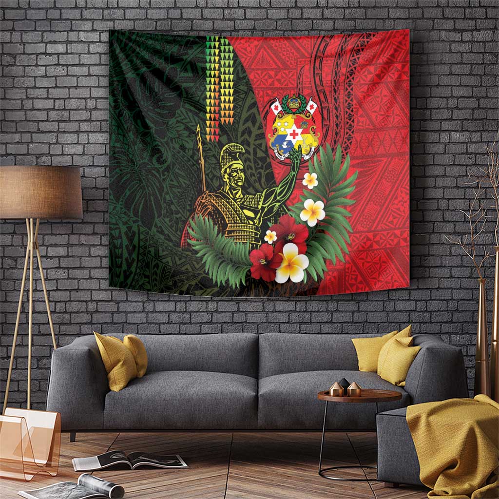 Hawaii And Tonga Tapestry King Kamehameha Tribal Ngatu Pattern