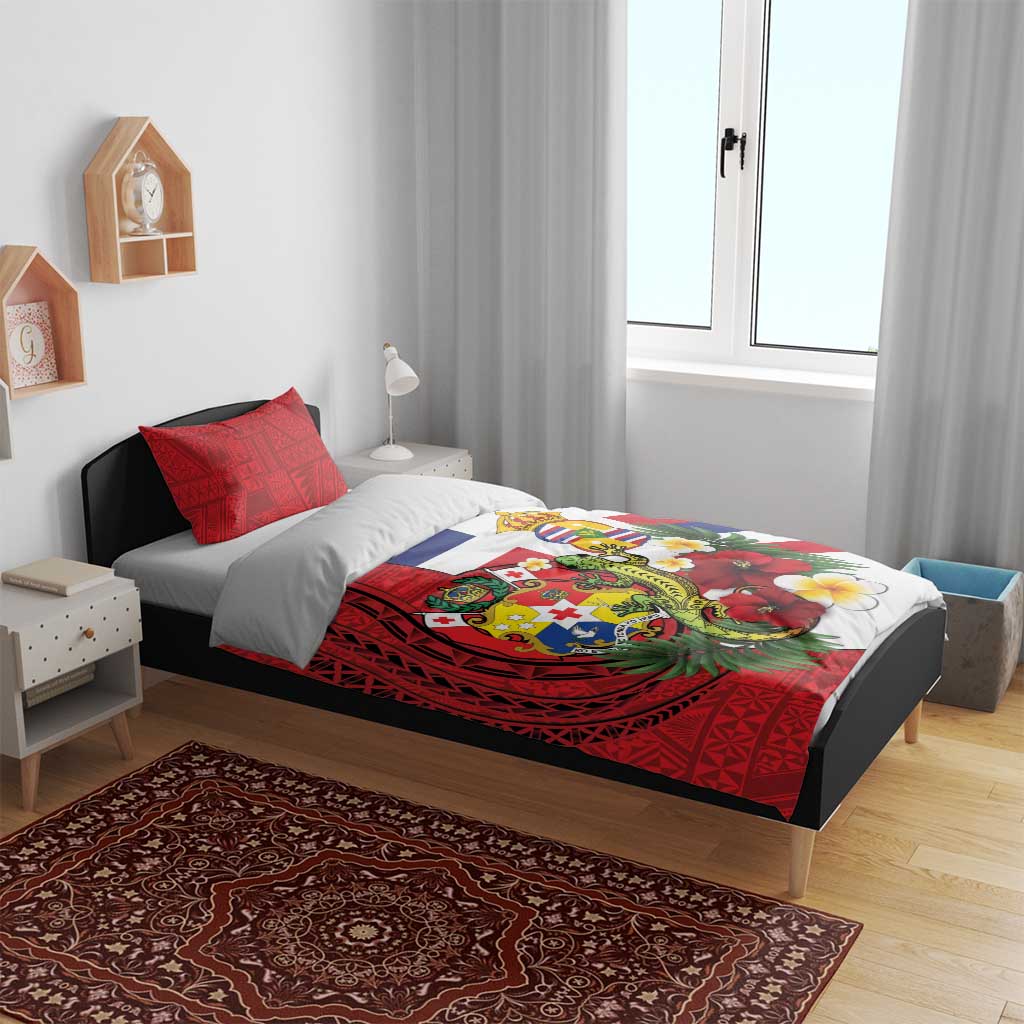 Hawaii And Tonga Bedding Set King Kalakaua Tribal Gecko Tongan Ngatu