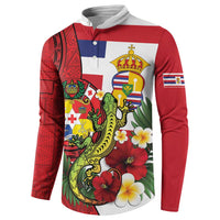 Hawaii And Tonga Button Sweatshirt King Kalakaua Tribal Gecko Tongan Ngatu