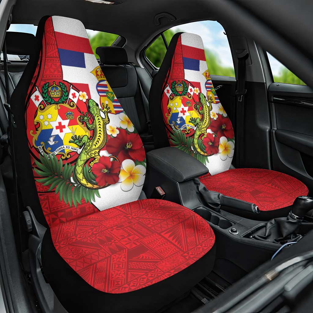 Hawaii And Tonga Car Seat Cover King Kalakaua Tribal Gecko Tongan Ngatu
