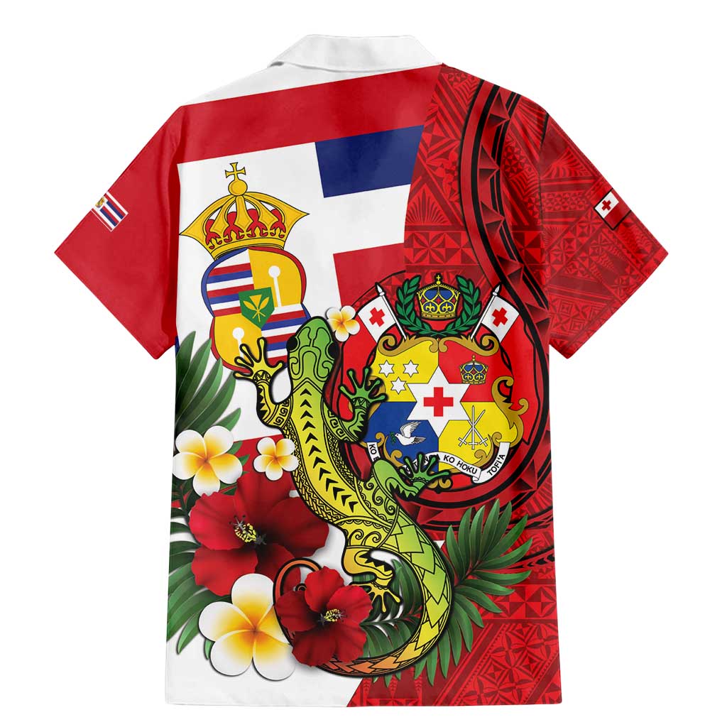 Hawaii And Tonga Family Matching Mermaid Dress and Hawaiian Shirt King Kalakaua Tribal Gecko Tongan Ngatu LT14 - Polynesian Pride