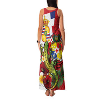 Hawaii And Tonga Family Matching Tank Maxi Dress and Hawaiian Shirt King Kalakaua Tribal Gecko Tongan Ngatu LT14 - Polynesian Pride
