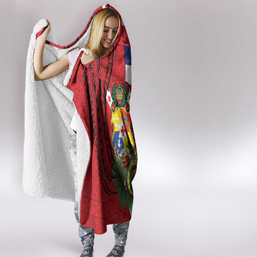 Hawaii And Tonga Hooded Blanket King Kalakaua Tribal Gecko Tongan Ngatu