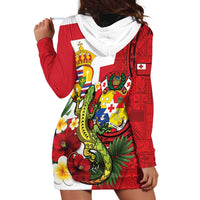 Hawaii And Tonga Hoodie Dress King Kalakaua Tribal Gecko Tongan Ngatu LT14 - Polynesian Pride