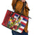 Hawaii And Tonga Leather Tote Bag King Kalakaua Tribal Gecko Tongan Ngatu