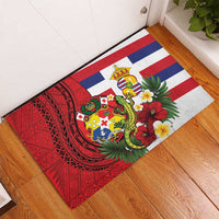 Hawaii And Tonga Rubber Doormat King Kalakaua Tribal Gecko Tongan Ngatu
