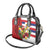 Hawaii And Tonga Shoulder Handbag King Kalakaua Tribal Gecko Tongan Ngatu