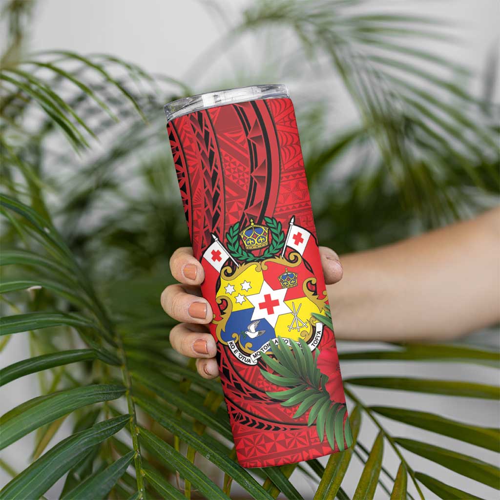 Hawaii And Tonga Skinny Tumbler King Kalakaua Tribal Gecko Tongan Ngatu LT14 - Polynesian Pride