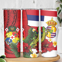 Hawaii And Tonga Skinny Tumbler King Kalakaua Tribal Gecko Tongan Ngatu LT14 - Polynesian Pride