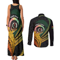 Personalised Vanuatu Independence Day Couples Matching Tank Maxi Dress and Long Sleeve Button Shirt July 30 Pig Tusk Long God Yumi Stanap