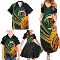 Personalised Vanuatu Independence Day Family Matching Summer Maxi Dress and Hawaiian Shirt July 30 Pig Tusk Long God Yumi Stanap