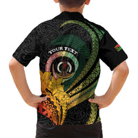 Personalised Vanuatu Independence Day Family Matching Tank Maxi Dress and Hawaiian Shirt July 30 Pig Tusk Long God Yumi Stanap LT14 - Polynesian Pride