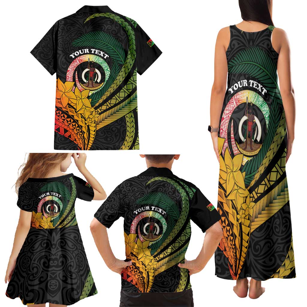 Personalised Vanuatu Independence Day Family Matching Tank Maxi Dress and Hawaiian Shirt July 30 Pig Tusk Long God Yumi Stanap LT14 - Polynesian Pride