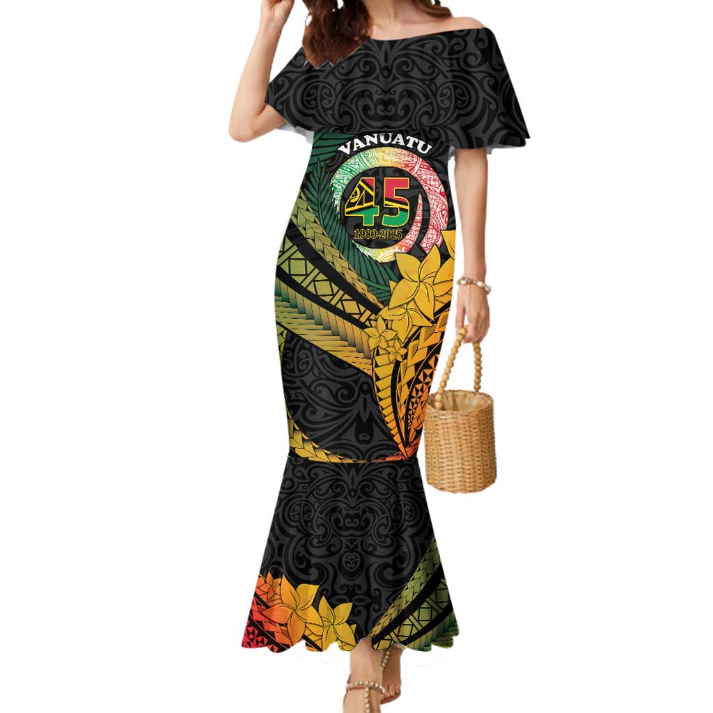 Personalised Vanuatu Independence Day Mermaid Dress July 30 Pig Tusk Long God Yumi Stanap