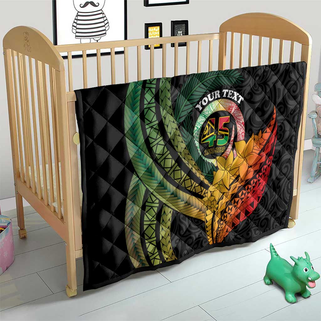 Personalised Vanuatu Independence Day Quilt July 30 Pig Tusk Long God Yumi Stanap