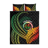 Personalised Vanuatu Independence Day Quilt Bed Set July 30 Pig Tusk Long God Yumi Stanap