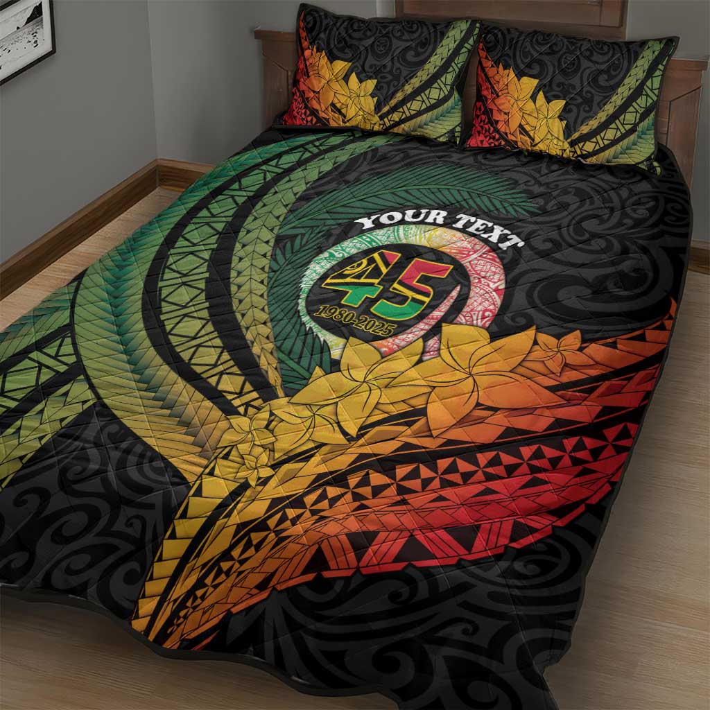 Personalised Vanuatu Independence Day Quilt Bed Set July 30 Pig Tusk Long God Yumi Stanap
