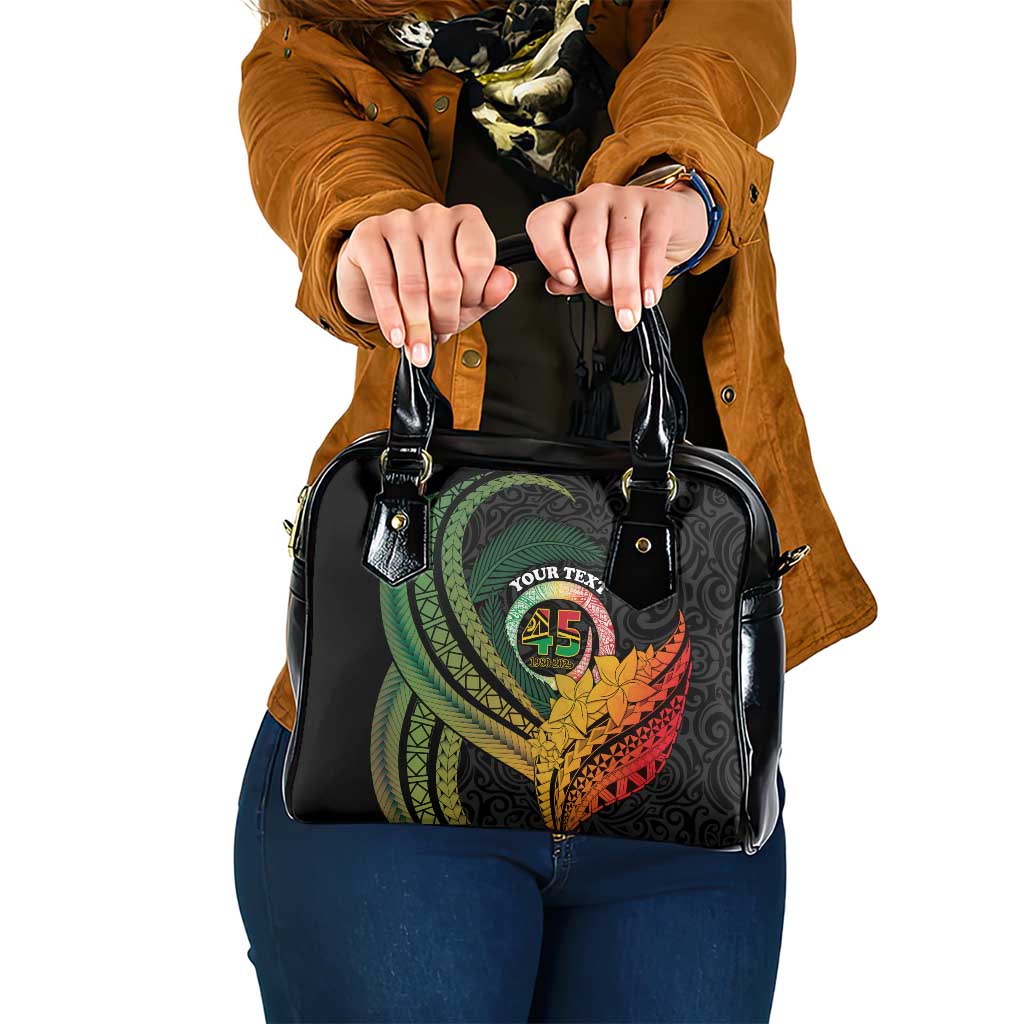 Personalised Vanuatu Independence Day Shoulder Handbag July 30 Pig Tusk Long God Yumi Stanap