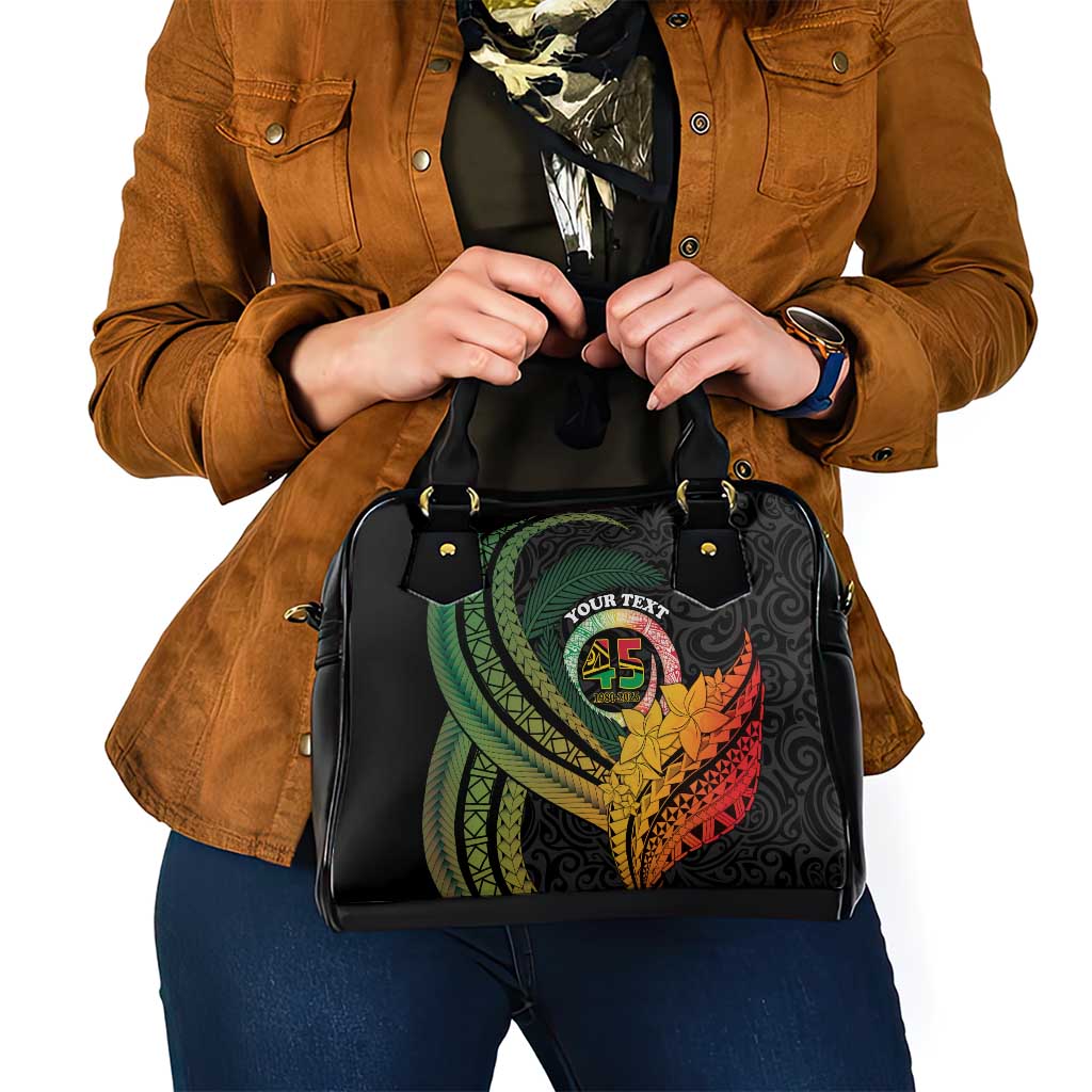 Personalised Vanuatu Independence Day Shoulder Handbag July 30 Pig Tusk Long God Yumi Stanap