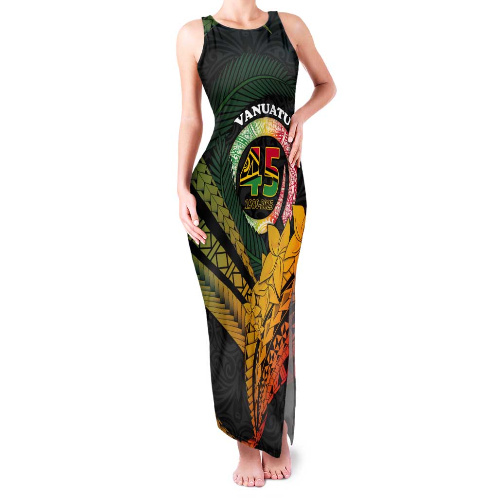 Personalised Vanuatu Independence Day Tank Maxi Dress July 30 Pig Tusk Long God Yumi Stanap
