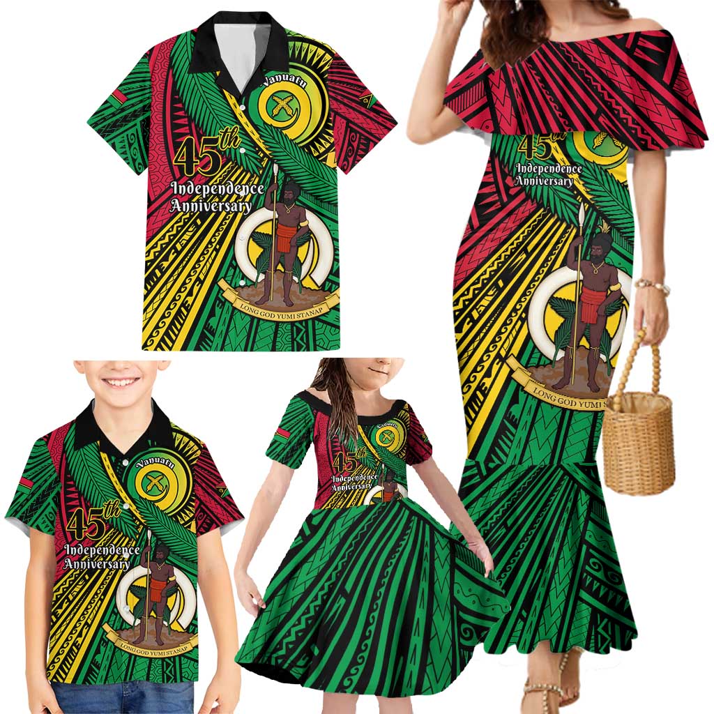 Halo Vanuatu Family Matching Mermaid Dress and Hawaiian Shirt Happy 45th Independence Anniversary LT14 - Polynesian Pride