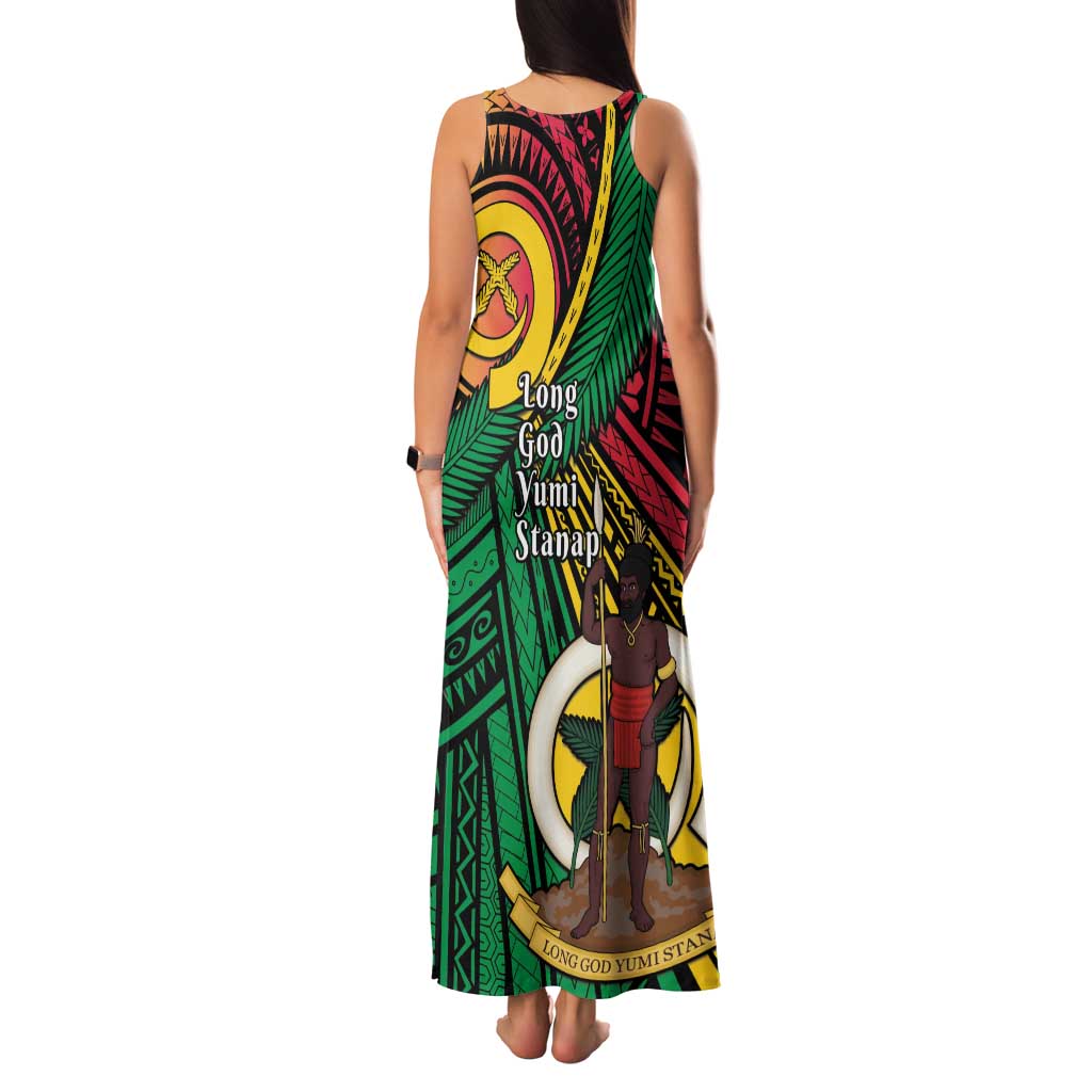 Halo Vanuatu Family Matching Tank Maxi Dress and Hawaiian Shirt Happy 45th Independence Anniversary LT14 - Polynesian Pride