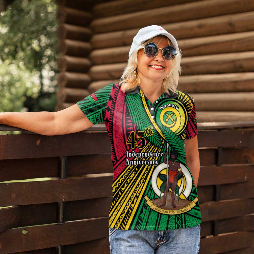 Halo Vanuatu Women Polo Shirt Happy 45th Independence Anniversary
