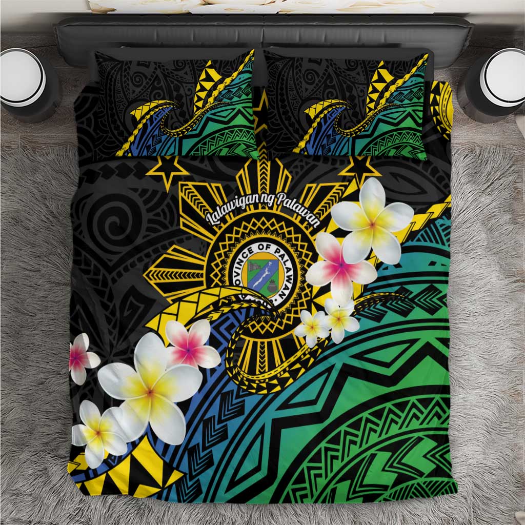 Lalawigan ng Palawan Bedding Set Philippines Province Land of Promise LT14 Black - Polynesian Pride